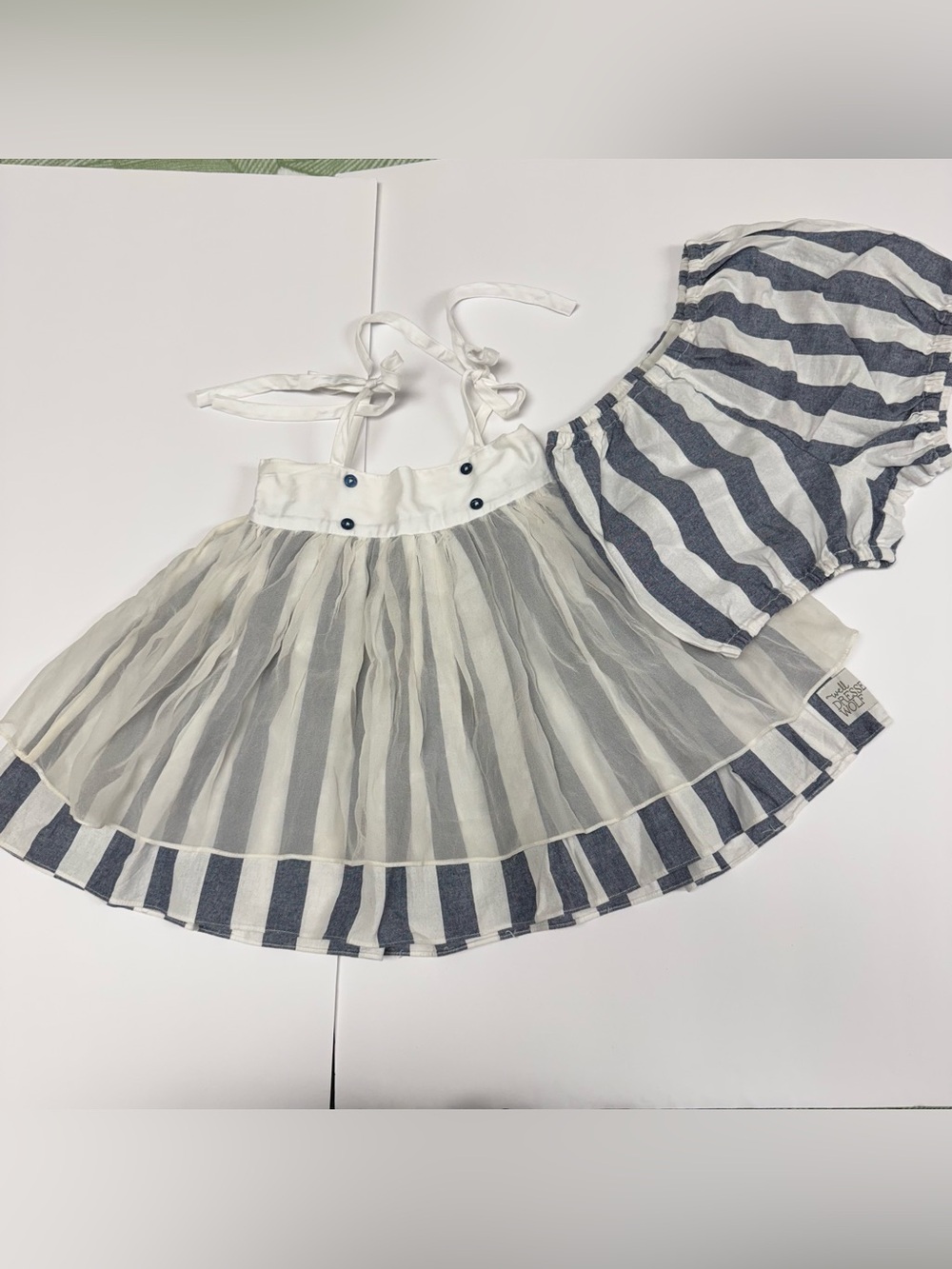 Well Dressed Wolf 5 Lucy Tunic Set Chambray Striped Blue White Silk Picnic girl